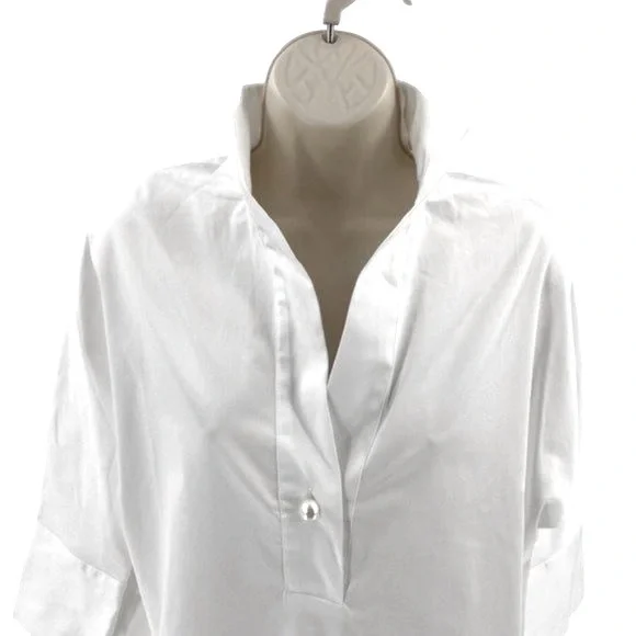 Tuckernuck | NEW Blanc Willow Three-quarter Sleeve Blouse in White Size M - Picture 5 of 9